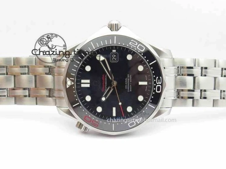 1228 Seamaster 300M 007 SS MK 1:1 Best Edition Black 007 Dial Ceramic Bezel On SS Bracelet A EasyCare 8178
